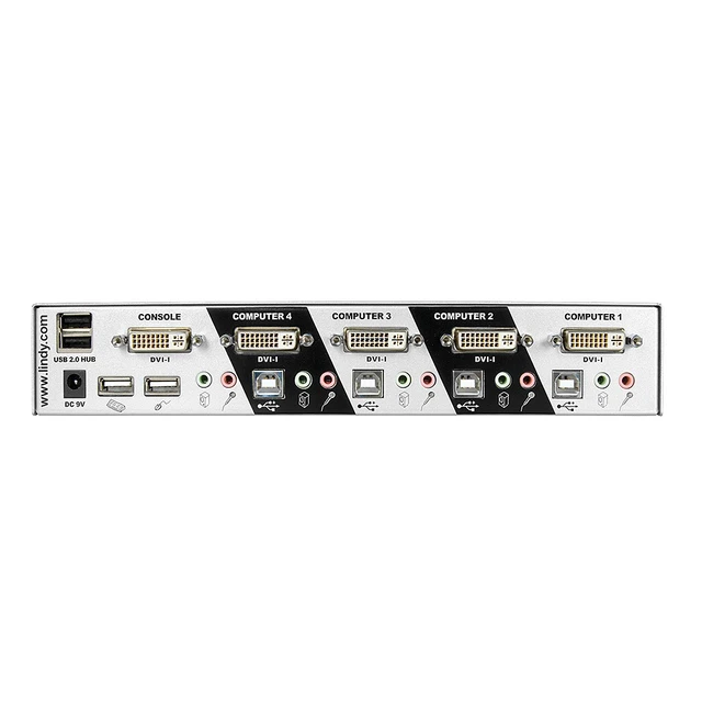 Alt view image 2 of 2 - Lindy 4 Port DVI-I Single Link KVM Switch Pro