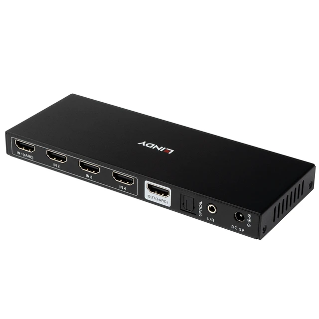 Alt view image 2 of 5 - Lindy 4 Port HDMI 8K60 Switch with eARC