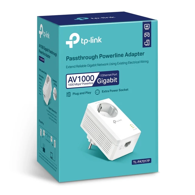 Alt view image 3 of 5 - TP-Link TL-PA7017P PowerLine network adapter 1000 Mbit/s Ethernet LAN White 1 pc(s)