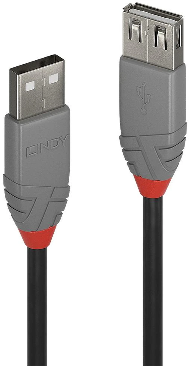 Alt view image 3 of 4 - Lindy 2m USB 2.0 Type A Extension Cable, Anthra Line 36703