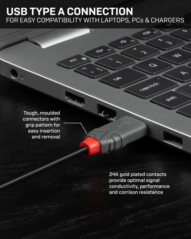 Alt view image 4 of 4 - Lindy 0,2m USB 2.0 Type A to Mini-B Cable, Anthra Line - 36720