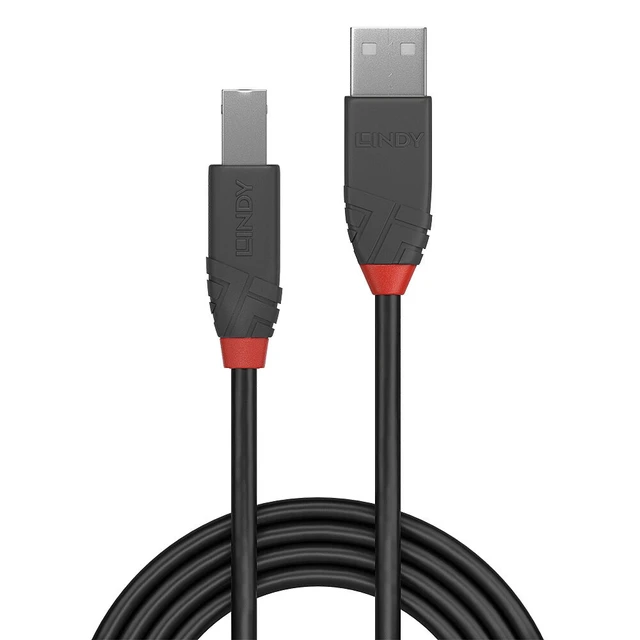 Alt view image 8 of 8 - Lindy 2m USB 2.0 Type A to B Cable, Anthra Line 36673