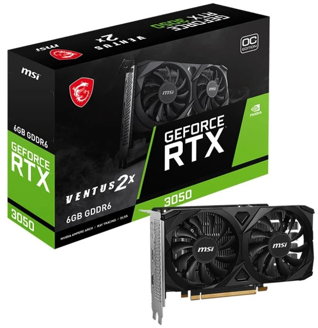 Alt view image 4 of 8 - MSI VENTUS GeForce RTX 3050 2X E 6G OC NVIDIA 6 GB GDDR6 - V812-055R