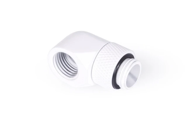 Alt view image 6 of 12 - Alphacool 17485 Eiszapfen L-Connector Rotatable G1/4 Outer Thread to G1/4 Inner Thread - Whit, Brass, White