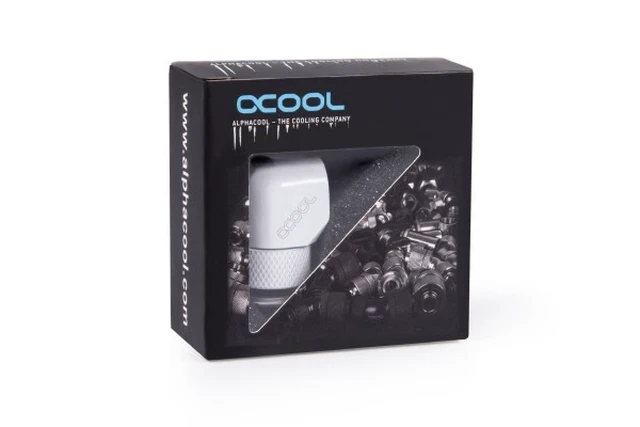 Alt view image 8 of 12 - Alphacool 17485 Eiszapfen L-Connector Rotatable G1/4 Outer Thread to G1/4 Inner Thread - Whit, Brass, White