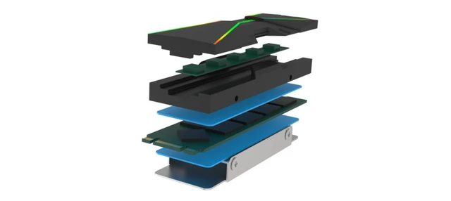 Alt view image 3 of 4 - Xilence M2SSD.B.ARGB Memory module Cooler Black 1 pc(s)