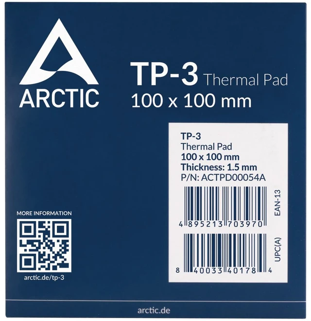 Alt view image 4 of 5 - ARCTIC TP-3 Premium Performance Thermal Pad 100 x 100 mm, 1.5 mm