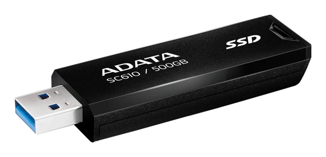 Alt view image 10 of 12 - ADATA SSD External 500GB SC610 Read Speed 550MB/s USB 3.2 Gen 2 USB-A SC610-500G-CBK/RD