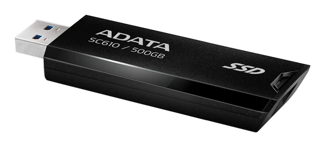 Alt view image 11 of 12 - ADATA SSD External 500GB SC610 Read Speed 550MB/s USB 3.2 Gen 2 USB-A SC610-500G-CBK/RD