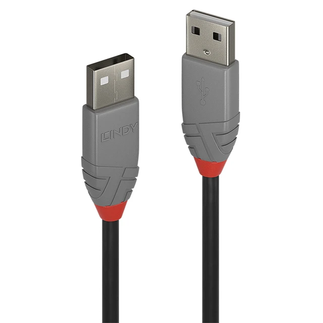 Alt view image 3 of 4 - Lindy 2m USB 2.0 Type A Cable, Anthra Line 36693