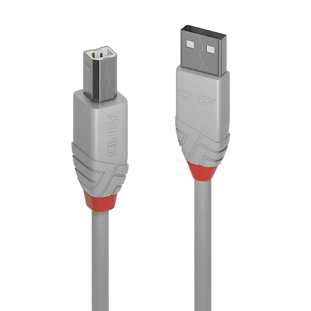 Alt view image 3 of 4 - Lindy 1m USB 2.0 Type A to B Cable, Anthra Line, grey 36682