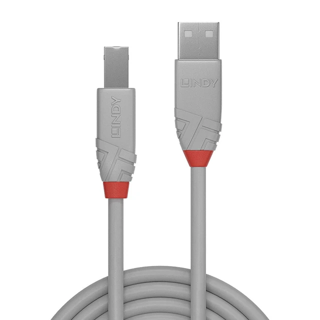 Alt view image 4 of 4 - Lindy 1m USB 2.0 Type A to B Cable, Anthra Line, grey 36682