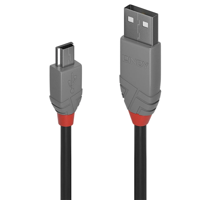 Alt view image 5 of 6 - Lindy 2m USB 2.0 Type A to Mini-B Cable, Anthra Line 36723
