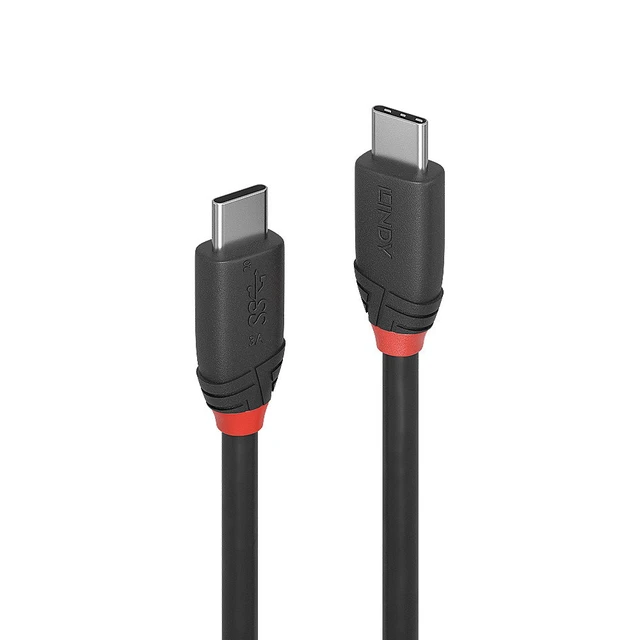 Alt view image 3 of 4 - Lindy 1.5m USB 3.2 Type C Cable 3A, Black Line 36907