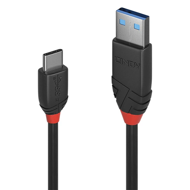 Alt view image 3 of 4 - Lindy 1.5m USB 3.2 Type A to C Cable 3A, Black Line 36917