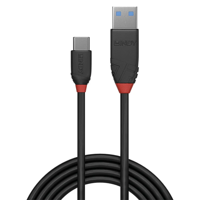 Alt view image 4 of 4 - Lindy 1.5m USB 3.2 Type A to C Cable 3A, Black Line 36917