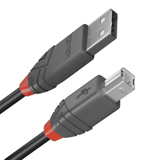 Alt view image 3 of 7 - Lindy 10m USB 2.0 Type A to B Cable, Anthra Line 36677