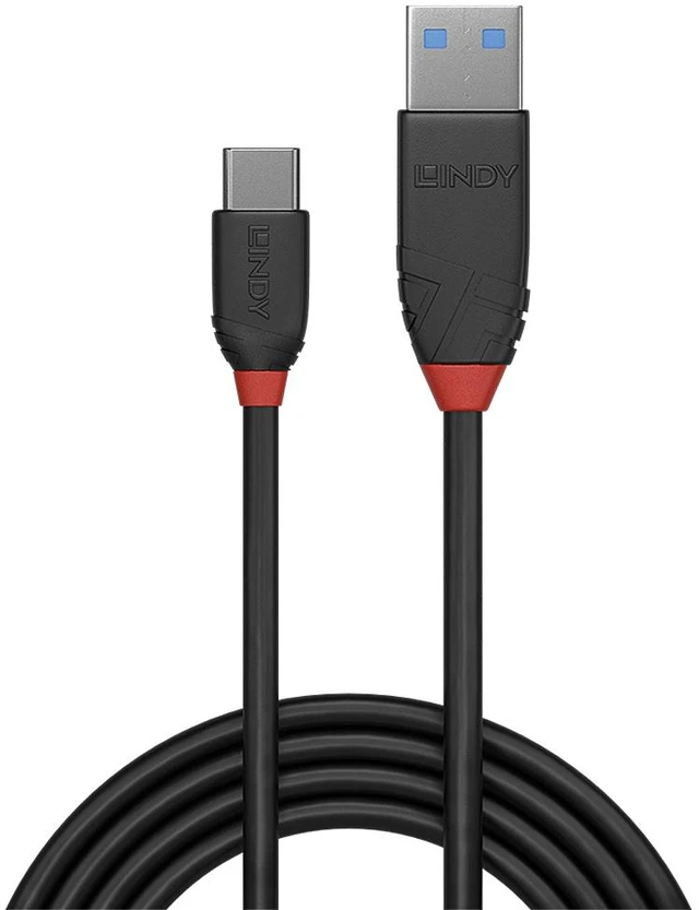 Alt view image 4 of 4 - Lindy 1m USB 3.2 Type A to C Cable, 10Gbps, Black Line 36916