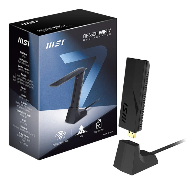 Alt view image 4 of 4 - MSI BE6500 WiFi7 USB Stick - Dongle WLAN 2880 Mbit/s