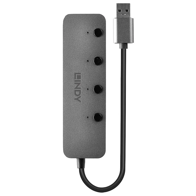 Alt view image 8 of 8 - Lindy 4 Port USB 3.0 Hub with On/Off Switches 43309