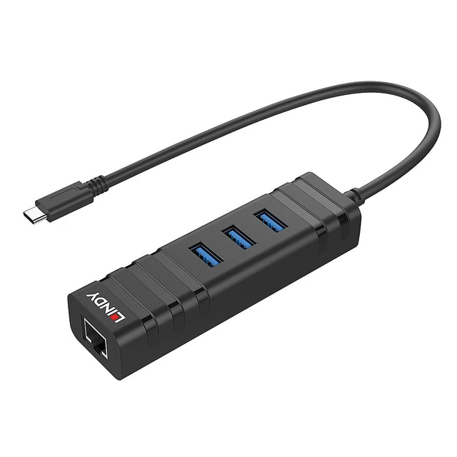 Alt view image 2 of 3 - Lindy USB 3.1 Hub & Gigabit Ethernet Adapter