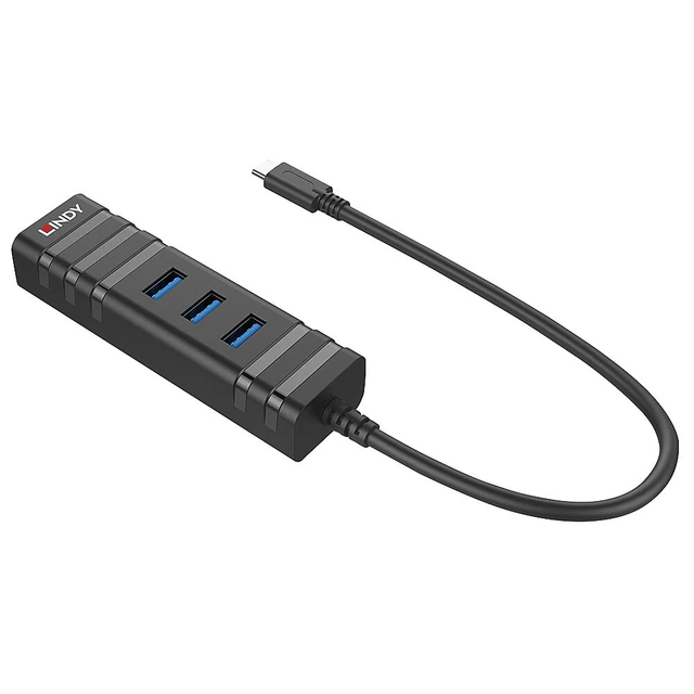 Alt view image 3 of 3 - Lindy USB 3.1 Hub & Gigabit Ethernet Adapter