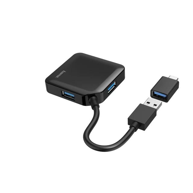 Alt view image 2 of 2 - Hama 00200116 interface hub USB 3.2 Gen 1 (3.1 Gen 1) Type-A + Type-C 5000 Mbit/s Black