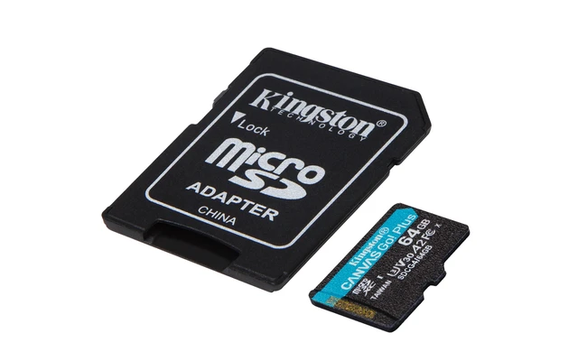 Alt view image 8 of 10 - Kingston 64GB microSDXC Canvas Go Plus Gen4 200MB/s A2 U3 V30 Card + Adapter