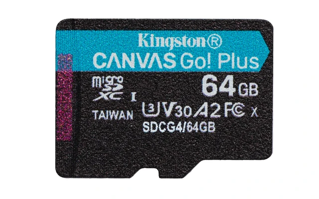 Alt view image 7 of 10 - Kingston 64GB microSDXC Canvas Go Plus Gen4 200MB/s A2 U3 V30 Card + Adapter