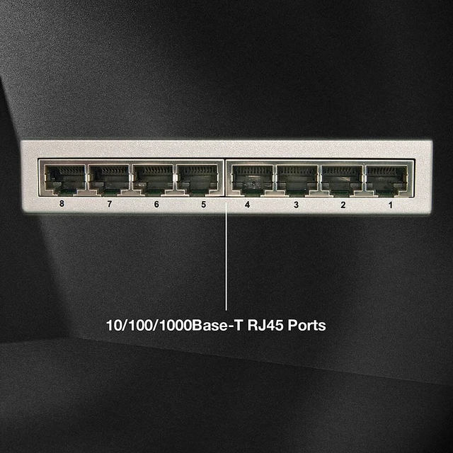 Alt view image 2 of 2 - Lindy Network Switch - Gigabit, Desktop, 8 Port, 10/100/1000