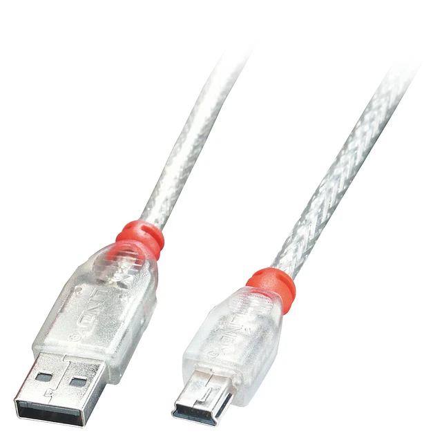 Alt view image 2 of 2 - Lindy 1m USB 2.0 Cable Type A To Mini-B, Transparent 41782