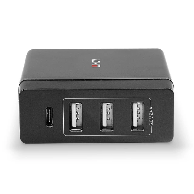 Alt view image 3 of 5 - Lindy 4 Port USB Type C and A Smart Charger with Power Delivery, 72W