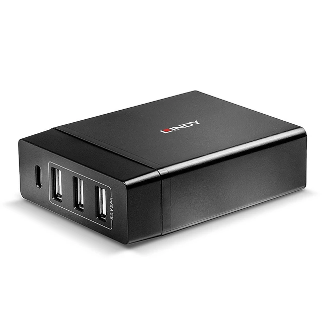 Alt view image 5 of 5 - Lindy 4 Port USB Type C and A Smart Charger with Power Delivery, 72W
