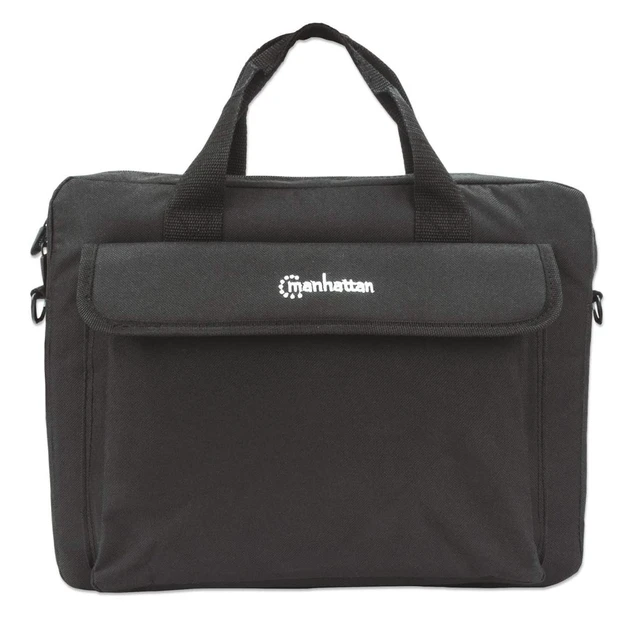 Alt view image 3 of 5 - Manhattan London Laptop Bag 14.1", Top Loader, Black, LOW COST, Accessories Pocket, Shoulder Strap (removable), Notebook Case, Three Year Warranty
