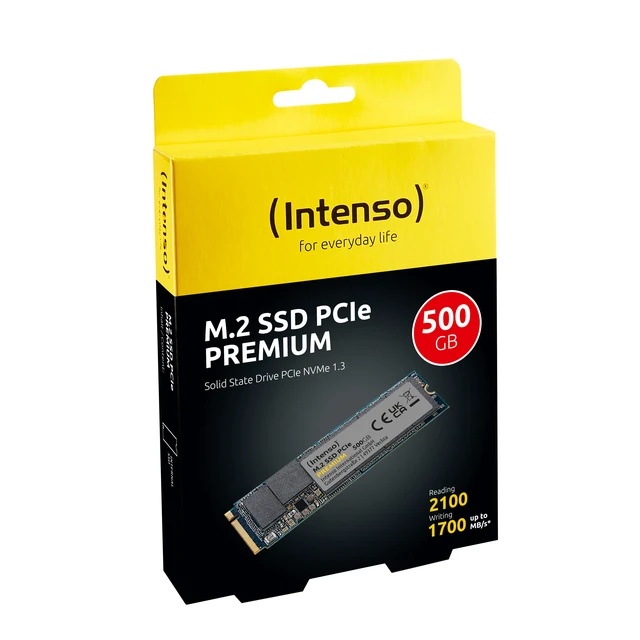 Alt view image 2 of 5 - Intenso SSD 500GB Premium M.2 PCIe PCI Express 3.0 NVMe