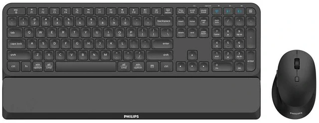 Main image of Philips 6000 series SPT6607B keyboard Mouse included RF Wireless + Bluetooth Black