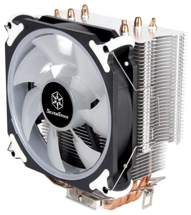 Alt view image 2 of 5 - Silverstone AR12 RGB Processor Cooler 12 cm Black, Stainless steel, White