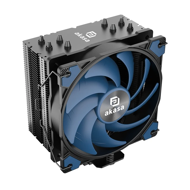 Alt view image 2 of 5 - Akasa AK-CC4021HP01V1 computer cooling system Processor Air cooler 12 cm Aluminium, Black, Blue 1 pc(s)