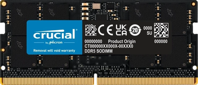 Main image of Crucial CT16G56C46S5T memory module 16 GB 1 x 16 GB DDR5 262-pin SO-DIMM ECC