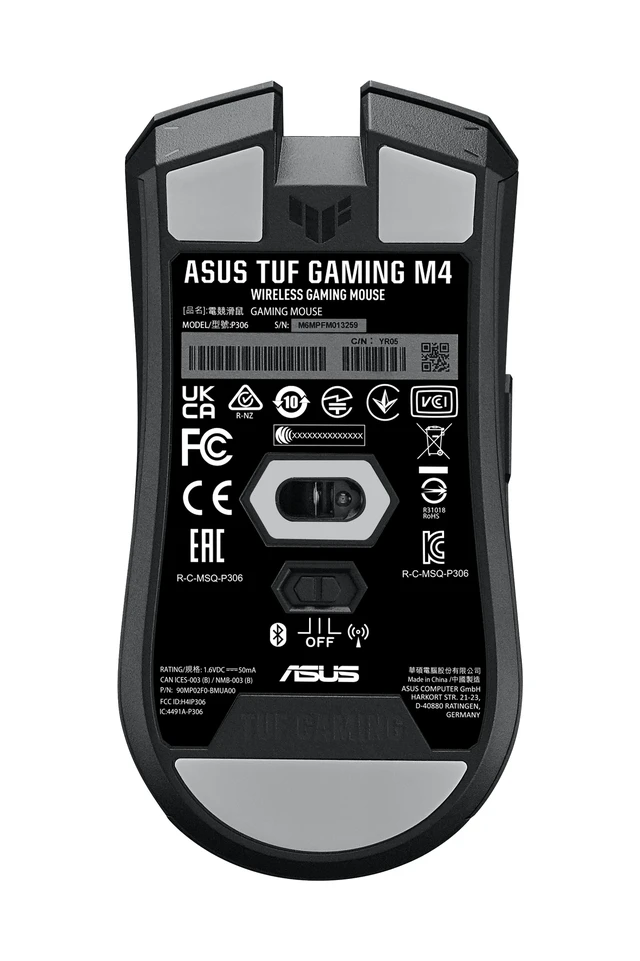 Alt view image 2 of 5 - ASUS TUF Gaming M4 Wireless mouse Right-hand RF Wireless + Bluetooth Optical 12000 DPI