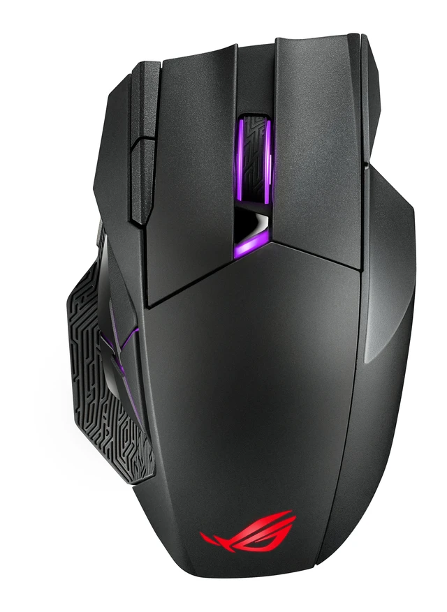 Alt view image 11 of 15 - ASUSTek Gaming Mouse Wireless ROG Spatha X MMO 19,000dpi 12 Program Buttons Dual Mode Connection Up to 67 Hours ROG Microswitch RGB Black
