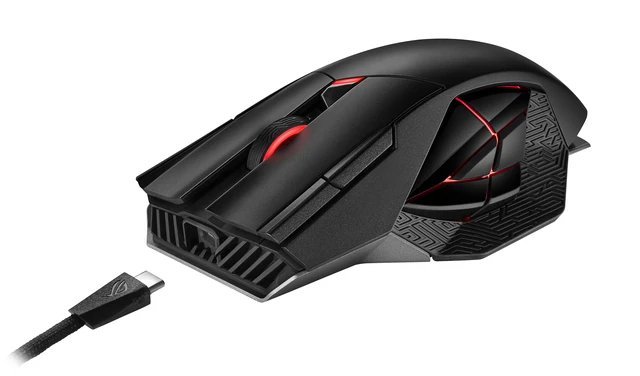 Alt view image 13 of 15 - ASUSTek Gaming Mouse Wireless ROG Spatha X MMO 19,000dpi 12 Program Buttons Dual Mode Connection Up to 67 Hours ROG Microswitch RGB Black