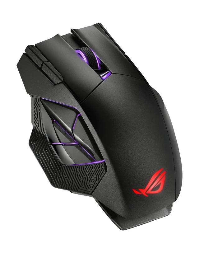 Alt view image 14 of 15 - ASUSTek Gaming Mouse Wireless ROG Spatha X MMO 19,000dpi 12 Program Buttons Dual Mode Connection Up to 67 Hours ROG Microswitch RGB Black