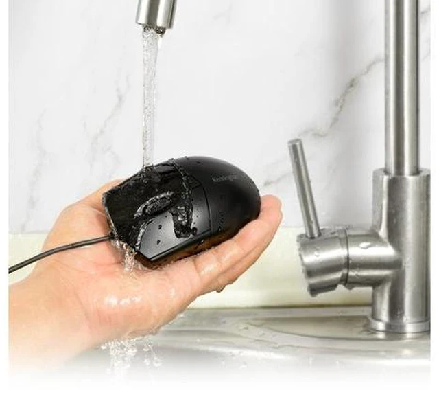 Alt view image 16 of 19 - Kensington Pro Fit Wired Washable Mouse - Rugged - Optical - Cable - Black - USB Type A - 1600 dpi - Scroll Wheel - 3 Button(s) - Symmetrical