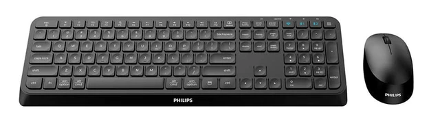 Alt view image 2 of 3 - Philips 4000 series SPT6407B/31 keyboard Mouse included RF Wireless + Bluetooth QWERTY English Black