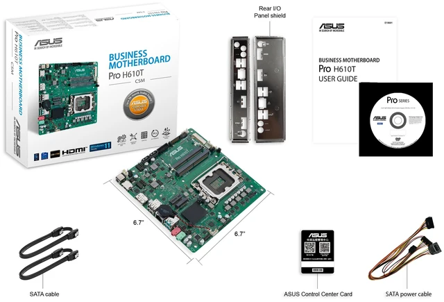 Alt view image 7 of 8 - ASUS PRO H610T-CSM Intel H610 LGA 1700 mini ITX - 90MB1G60-M0EAYC