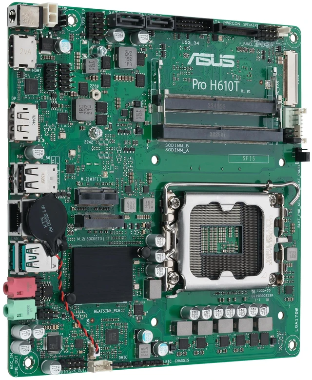 Alt view image 8 of 8 - ASUS PRO H610T-CSM Intel H610 LGA 1700 mini ITX - 90MB1G60-M0EAYC
