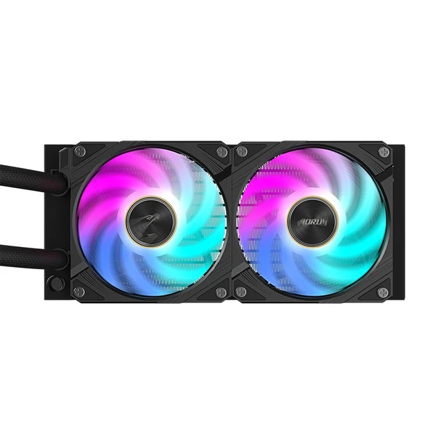 Alt view image 4 of 5 - Gigabyte AORUS WATERFORCE X II 240 AIO Liquid CPU Cooler- 2x120mm ARGB Fans, full-color LCD, MAGNETIC interlocking mechanism, DAISY-CHAIN, Intel LGA 1700 and AMD AM5 Compatible, 6 Year Warranty