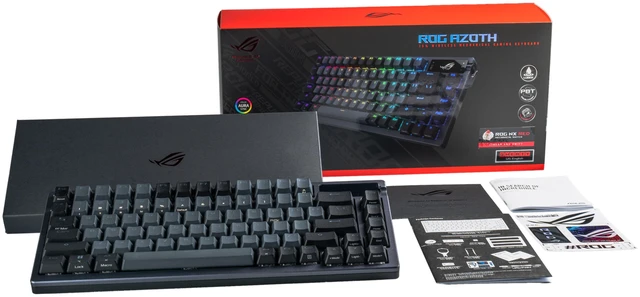 Alt view image 3 of 3 - ASUS ROG Azoth keyboard Gaming USB + RF Wireless + Bluetooth QWERTY US English Black
