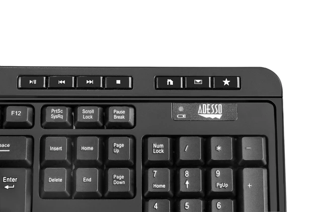 Alt view image 3 of 5 - Adesso WKB-1320CB-UK keyboard Mouse included Home RF Wireless QWERTY UK English Black